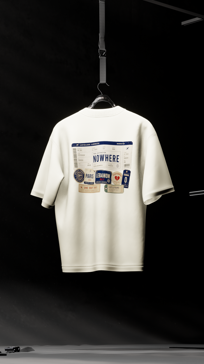 LOVELESS Airways boarding pass tee — back